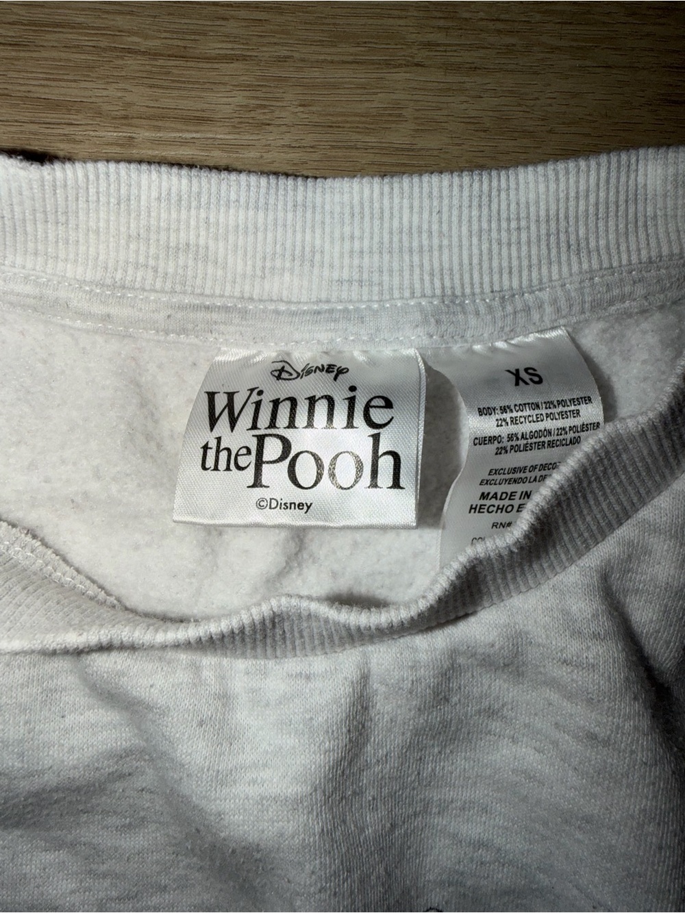 Disney Light Gray Crewneck Sweatshirt with Colorful Winnie the Pooh Characters - Picture 3 of 3